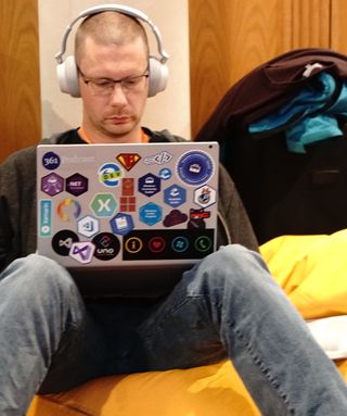 Matt working on Bible Stories for Software Developers.