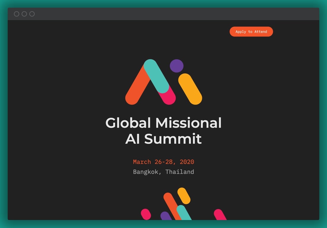 Screenshot of Global Missional AI Summit Website